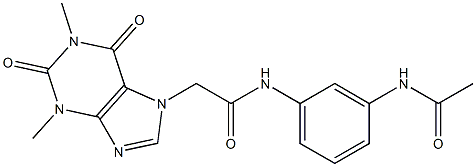 N-[3-(acetylamino)phenyl]-2-(1,3-dimethyl-2,6-dioxo-1,2,3,6-tetrahydro-7H-purin-7-yl)acetamide Struktur