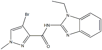 4-bromo-N-(1-ethyl-1H-benzimidazol-2-yl)-1-methyl-1H-pyrazole-3-carboxamide Struktur