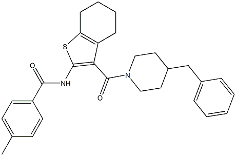  N-{3-[(4-benzyl-1-piperidinyl)carbonyl]-4,5,6,7-tetrahydro-1-benzothien-2-yl}-4-methylbenzamide