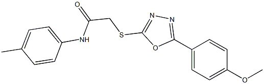 2-{[5-(4-methoxyphenyl)-1,3,4-oxadiazol-2-yl]sulfanyl}-N-(4-methylphenyl)acetamide Struktur