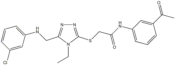 N-(3-acetylphenyl)-2-({5-[(3-chloroanilino)methyl]-4-ethyl-4H-1,2,4-triazol-3-yl}sulfanyl)acetamide Struktur