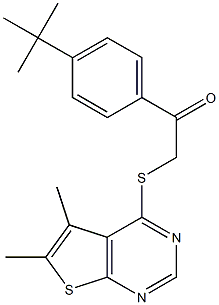 1-(4-tert-butylphenyl)-2-[(5,6-dimethylthieno[2,3-d]pyrimidin-4-yl)sulfanyl]ethanone Struktur