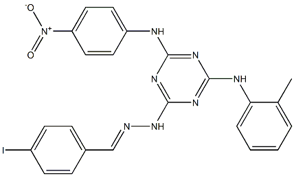 4-iodobenzaldehyde [4-{4-nitroanilino}-6-(2-toluidino)-1,3,5-triazin-2-yl]hydrazone 结构式