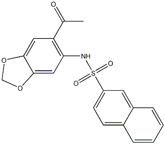 N-(6-acetyl-1,3-benzodioxol-5-yl)-2-naphthalenesulfonamide Struktur