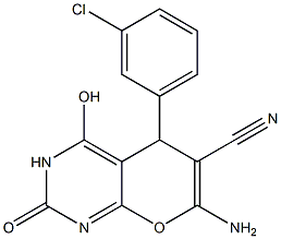  7-amino-5-(3-chlorophenyl)-4-hydroxy-2-oxo-3,5-dihydro-2H-pyrano[2,3-d]pyrimidine-6-carbonitrile