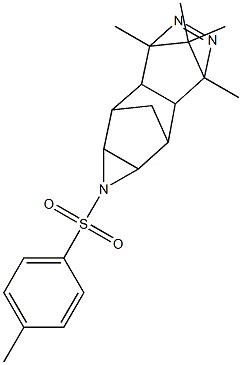 3,6,13,13-tetramethyl-10-[(4-methylphenyl)sulfonyl]-4,5,10-triazapentacyclo[6.3.1.1~3,6~.0~2,7~.0~9,11~]tridec-4-ene Struktur
