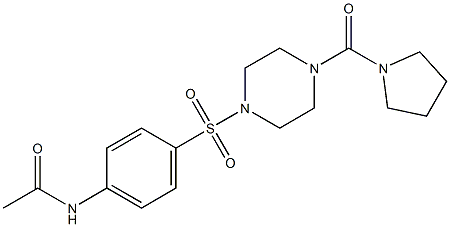 N-(4-{[4-(1-pyrrolidinylcarbonyl)-1-piperazinyl]sulfonyl}phenyl)acetamide,,结构式