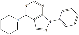 1-phenyl-4-(1-piperidinyl)-1H-pyrazolo[3,4-d]pyrimidine Struktur