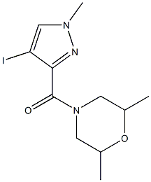 4-[(4-iodo-1-methyl-1H-pyrazol-3-yl)carbonyl]-2,6-dimethylmorpholine 结构式