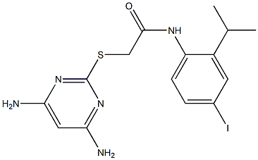 2-[(4,6-diaminopyrimidin-2-yl)sulfanyl]-N-(4-iodo-2-isopropylphenyl)acetamide