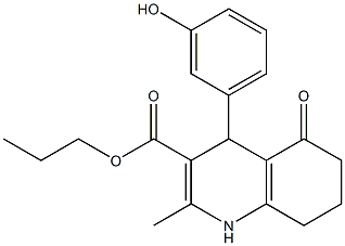 propyl 4-(3-hydroxyphenyl)-2-methyl-5-oxo-1,4,5,6,7,8-hexahydro-3-quinolinecarboxylate 结构式