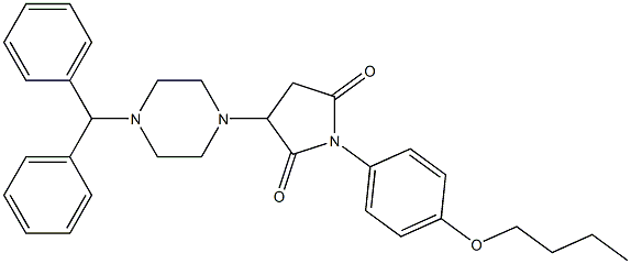 3-(4-benzhydryl-1-piperazinyl)-1-(4-butoxyphenyl)-2,5-pyrrolidinedione Structure