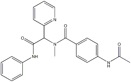 4-(acetylamino)-N-[2-anilino-2-oxo-1-(2-pyridinyl)ethyl]-N-methylbenzamide Struktur