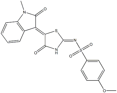 4-methoxy-N-[5-(1-methyl-2-oxo-1,2-dihydro-3H-indol-3-ylidene)-4-oxo-1,3-thiazolidin-2-ylidene]benzenesulfonamide