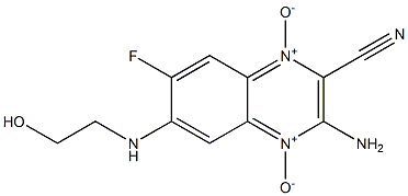 3-amino-7-fluoro-6-[(2-hydroxyethyl)amino]-2-quinoxalinecarbonitrile 1,4-dioxide Structure