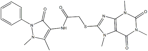  N-(1,5-dimethyl-3-oxo-2-phenyl-2,3-dihydro-1H-pyrazol-4-yl)-2-[(1,3,7-trimethyl-2,6-dioxo-2,3,6,7-tetrahydro-1H-purin-8-yl)sulfanyl]acetamide