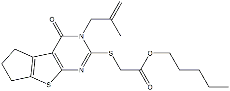 pentyl {[3-(2-methyl-2-propenyl)-4-oxo-3,5,6,7-tetrahydro-4H-cyclopenta[4,5]thieno[2,3-d]pyrimidin-2-yl]sulfanyl}acetate