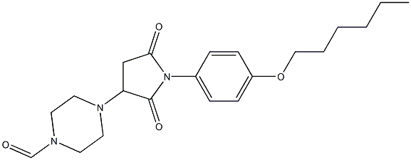 4-{1-[4-(hexyloxy)phenyl]-2,5-dioxo-3-pyrrolidinyl}-1-piperazinecarbaldehyde Structure