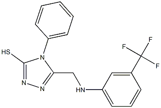 4-phenyl-5-{[3-(trifluoromethyl)anilino]methyl}-4H-1,2,4-triazole-3-thiol Struktur