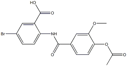 2-{[4-(acetyloxy)-3-methoxybenzoyl]amino}-5-bromobenzoic acid Structure