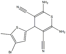 2,6-diamino-4-(4-bromo-5-methyl-2-thienyl)-4H-thiopyran-3,5-dicarbonitrile 结构式