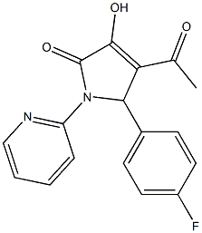 4-acetyl-5-(4-fluorophenyl)-3-hydroxy-1-(2-pyridinyl)-1,5-dihydro-2H-pyrrol-2-one Struktur