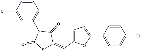 3-(3-chlorophenyl)-5-{[5-(4-chlorophenyl)-2-furyl]methylene}-1,3-thiazolidine-2,4-dione