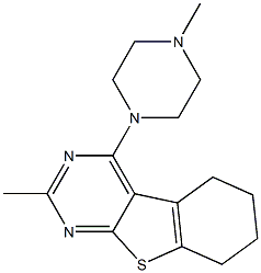 2-methyl-4-(4-methyl-1-piperazinyl)-5,6,7,8-tetrahydro[1]benzothieno[2,3-d]pyrimidine Structure