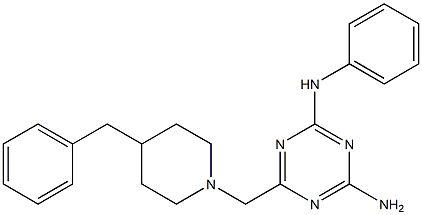 N-{4-amino-6-[(4-benzyl-1-piperidinyl)methyl]-1,3,5-triazin-2-yl}-N-phenylamine Structure