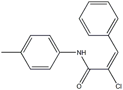 (E)-2-chloro-N-(4-methylphenyl)-3-phenyl-2-propenamide 结构式