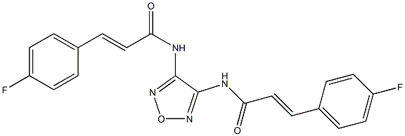 (E)-3-(4-fluorophenyl)-N-(4-{[(E)-3-(4-fluorophenyl)-2-propenoyl]amino}-1,2,5-oxadiazol-3-yl)-2-propenamide Struktur