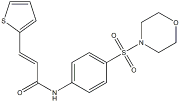 (E)-N-[4-(4-morpholinylsulfonyl)phenyl]-3-(2-thienyl)-2-propenamide 化学構造式