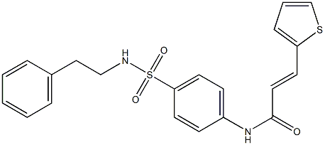 (E)-N-{4-[(phenethylamino)sulfonyl]phenyl}-3-(2-thienyl)-2-propenamide Structure