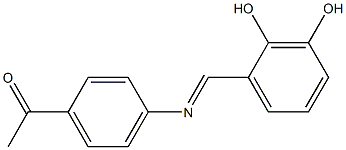 1-(4-{[(E)-(2,3-dihydroxyphenyl)methylidene]amino}phenyl)-1-ethanone Struktur