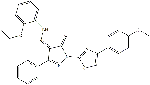 1-[4-(4-methoxyphenyl)-1,3-thiazol-2-yl]-3-phenyl-1H-pyrazole-4,5-dione 4-[N-(2-ethoxyphenyl)hydrazone]