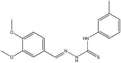 2-[(E)-(3,4-dimethoxyphenyl)methylidene]-N-(3-methylphenyl)-1-hydrazinecarbothioamide Structure