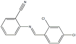 2-{[(E)-(2,4-dichlorophenyl)methylidene]amino}benzonitrile Struktur