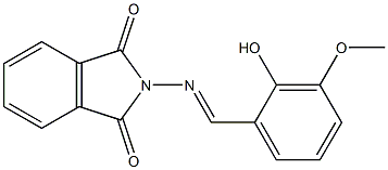 2-{[(E)-(2-hydroxy-3-methoxyphenyl)methylidene]amino}-1H-isoindole-1,3(2H)-dione Struktur