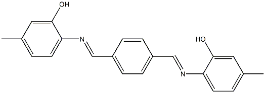 2-{[(E)-(4-{[(2-hydroxy-4-methylphenyl)imino]methyl}phenyl)methylidene]amino}-5-methylphenol Structure