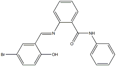 2-{[(E)-(5-bromo-2-hydroxyphenyl)methylidene]amino}-N-phenylbenzamide Struktur