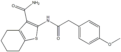 2-{[2-(4-methoxyphenyl)acetyl]amino}-4,5,6,7-tetrahydro-1-benzothiophene-3-carboxamide Structure