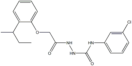 2-{2-[2-(sec-butyl)phenoxy]acetyl}-N-(3-chlorophenyl)-1-hydrazinecarboxamide Struktur