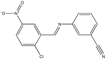 3-{[(E)-(2-chloro-5-nitrophenyl)methylidene]amino}benzonitrile 结构式
