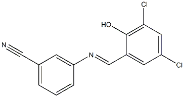 3-{[(E)-(3,5-dichloro-2-hydroxyphenyl)methylidene]amino}benzonitrile Structure
