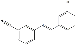 3-{[(E)-(3-hydroxyphenyl)methylidene]amino}benzonitrile 化学構造式