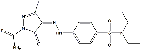 4-((Z)-2-{4-[(diethylamino)sulfonyl]phenyl}hydrazono)-3-methyl-5-oxo-1H-pyrazole-1(5H)-carbothioamide