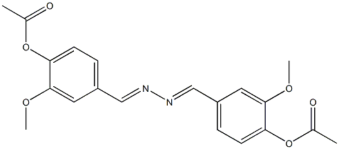 4-[((E)-2-{(E)-[4-(acetyloxy)-3-methoxyphenyl]methylidene}hydrazono)methyl]-2-methoxyphenyl acetate Struktur