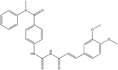 4-[({[(E)-3-(3,4-dimethoxyphenyl)-2-propenoyl]amino}carbothioyl)amino]-N-methyl-N-phenylbenzamide Structure
