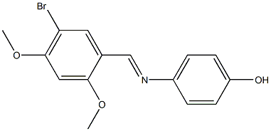 4-{[(E)-(5-bromo-2,4-dimethoxyphenyl)methylidene]amino}phenol Struktur