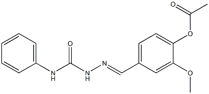 4-{[(E)-2-(anilinocarbonyl)hydrazono]methyl}-2-methoxyphenyl acetate Struktur